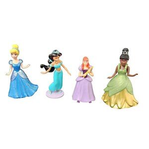 Disney Princess Mini Figures Set Of 4 - Cinderella Jasmine Anastasia & Tiana